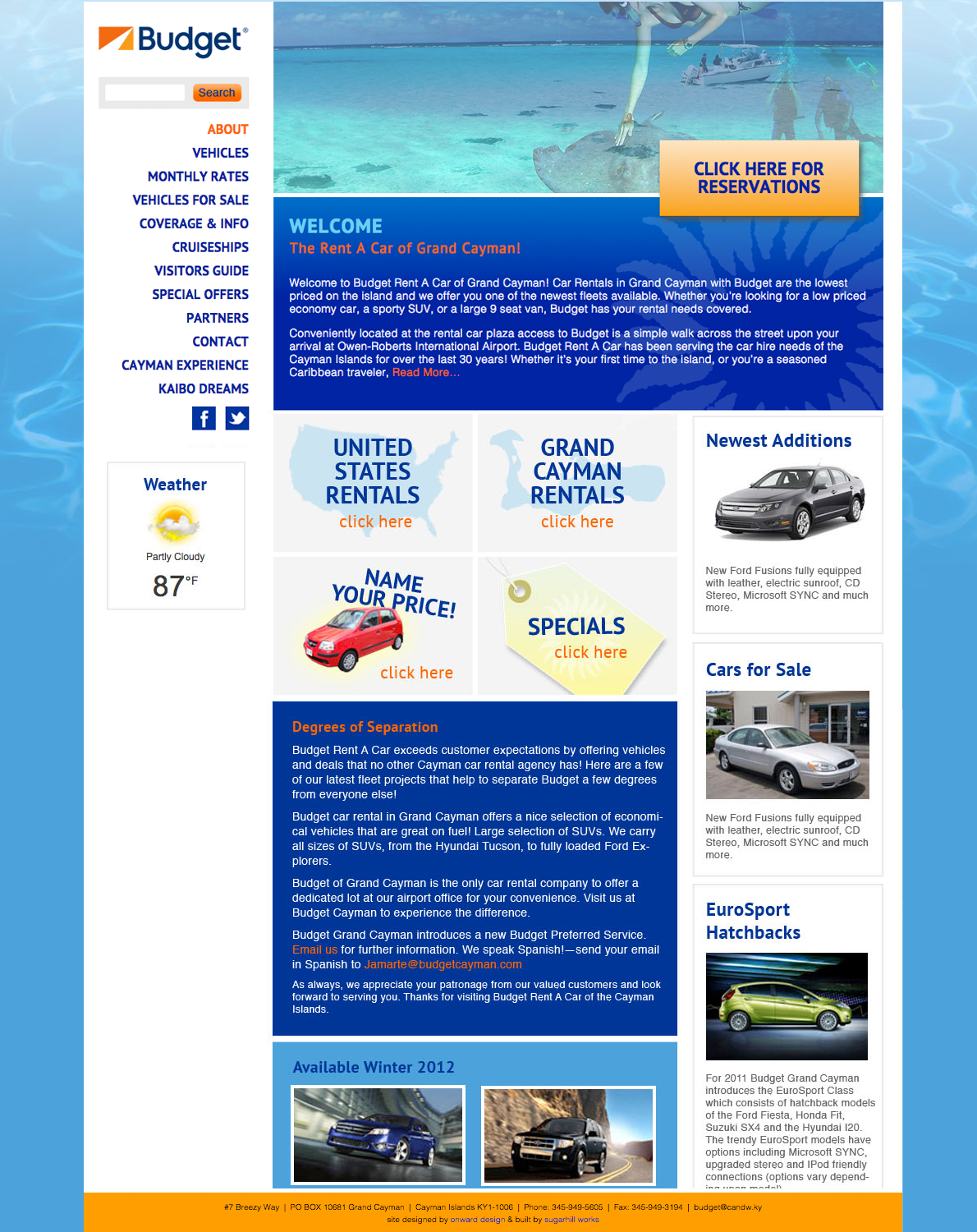 car rental website design nyc