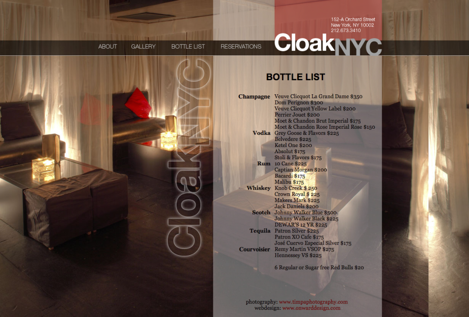 lounge website design nyc
