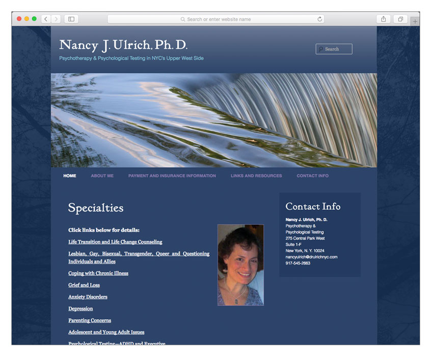 psychologist psychotherapist web design nyc