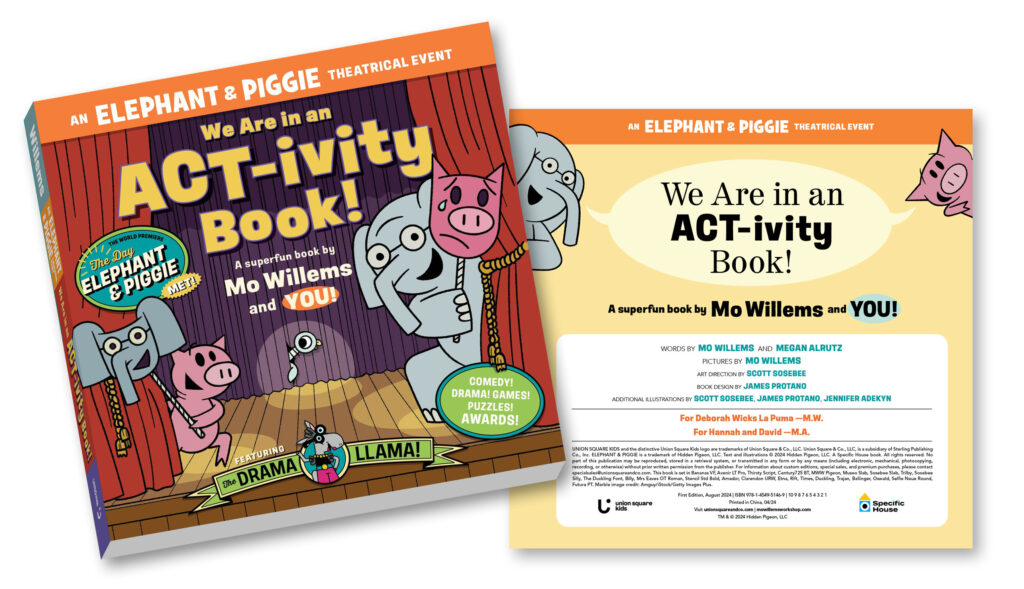 elephant & piggie childrens activity book mo williems book design nyc